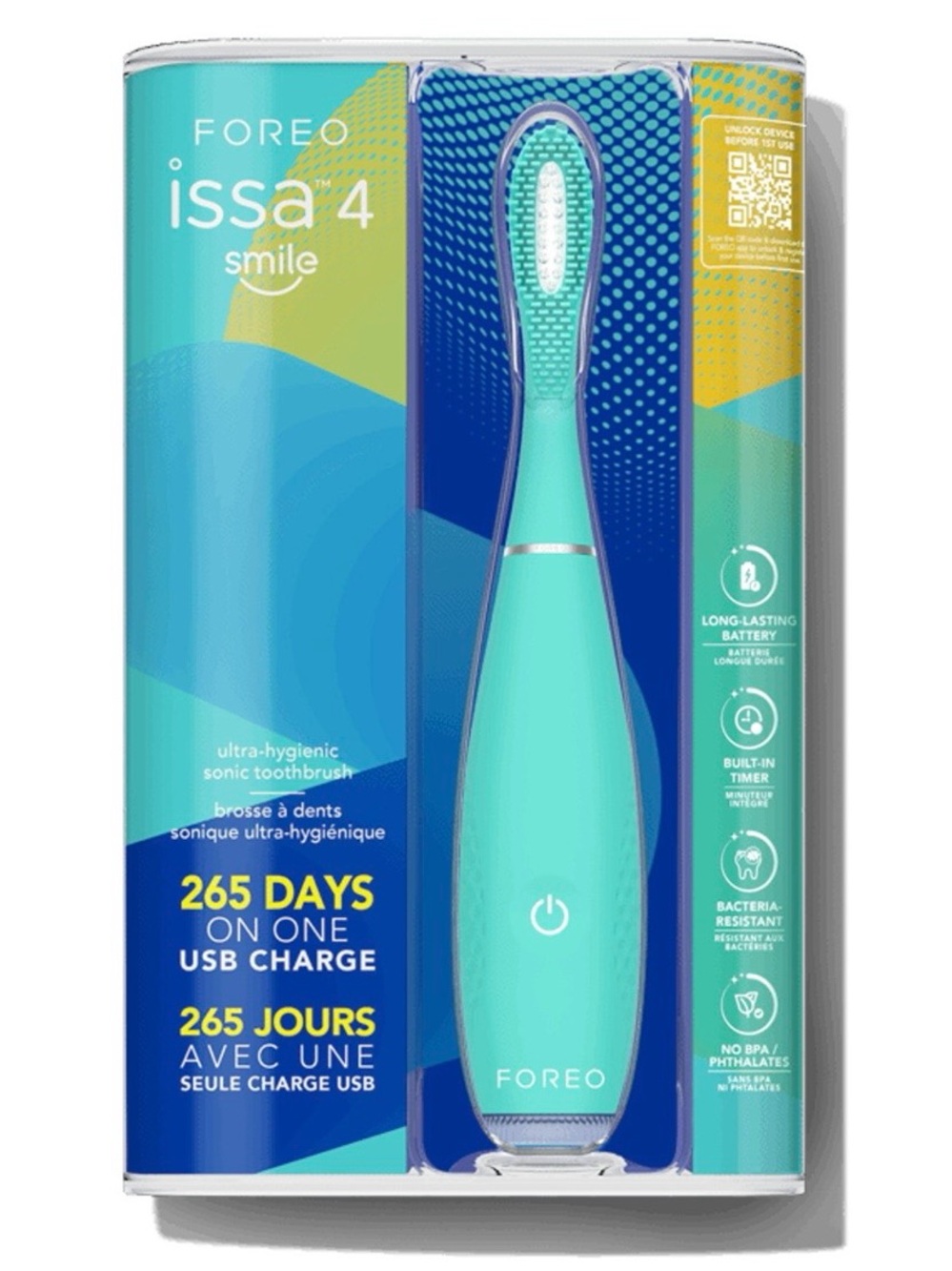 NIB FOREO ISSA 4 Smile Sonic Toothbrush Blue USB Rechargeable